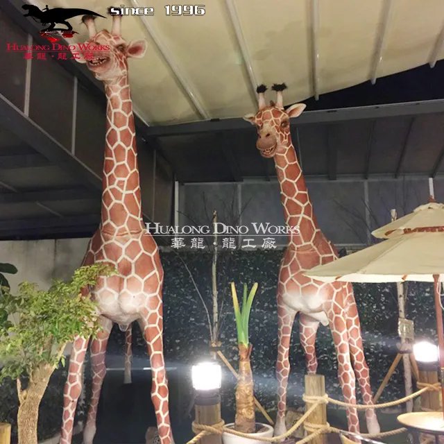 Parque temático alta simulación jirafa modelo animatronic modelo animal