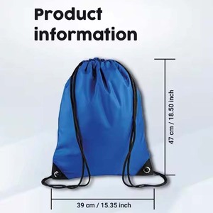 Sublimación de cuerda de nylon impermeable bolsa con cordón logotipo personalizado poliéster cuerda mochila gimnasio deporte bolsa con cordón con logotipo - Product Image 5