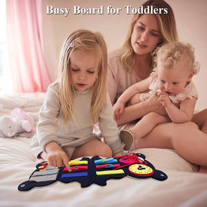 Panda Quiet Activity <strong>Book</strong> 12 <strong>Basic</strong> Skills Buckle Board for Toddlers Developing Motor Cognitive Sensory Zipper Button Snap Toy - Product Image 5