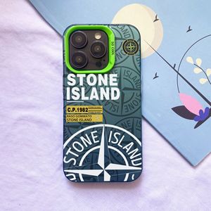 カラフルシルバーiPhone 16用ケースファッションストーンアイランド携帯電話ケースIMD 14 Apple 15 PC 12 Pro Max 13 11 14携帯電話 - Product Image 3