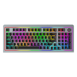 Tri-mode Aluminum Frame <strong>Programmable</strong> <strong>Mechanical</strong> <strong>Keyboard</strong> with Knob Wireless RGB Computer 87 Keys Low Profile <strong>Mechanical</strong> <strong>Keyboard</strong> - Product Image 1