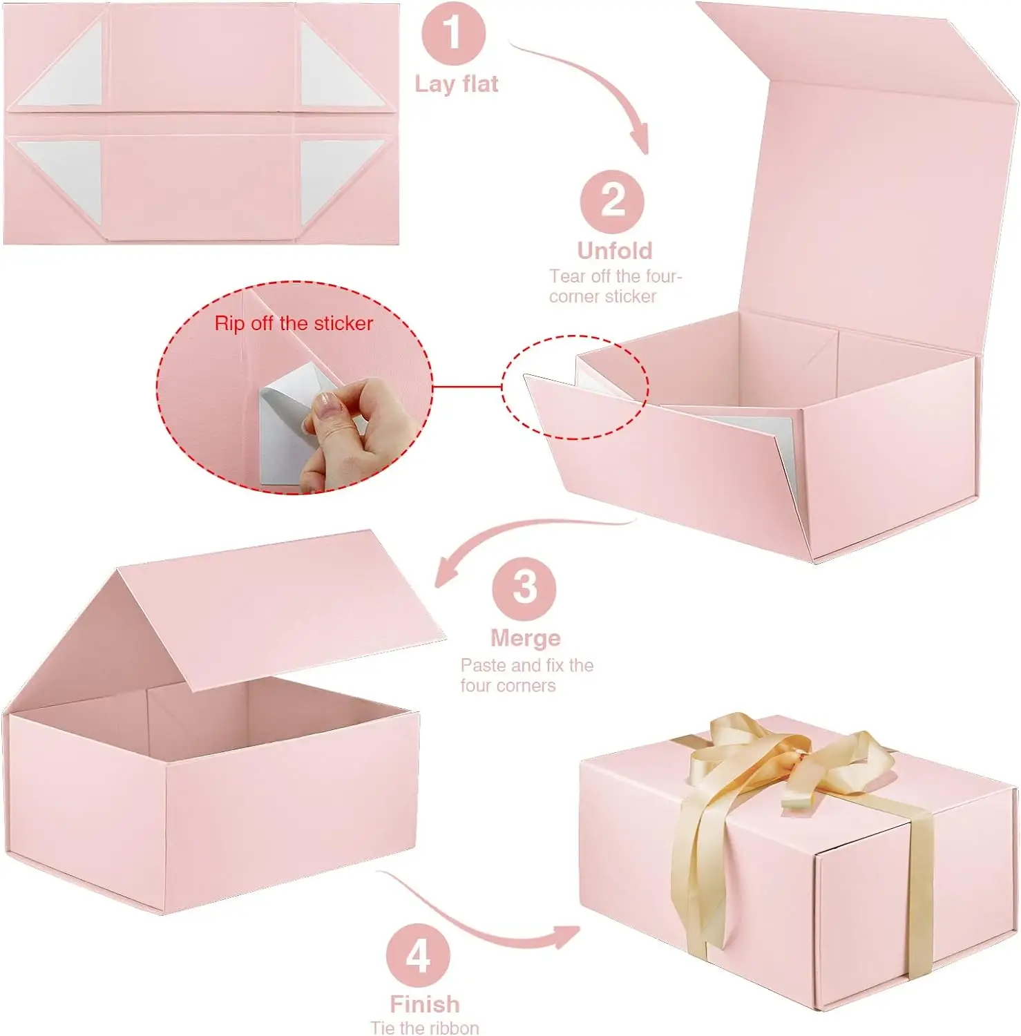 Роскошная белая Складная магнитная коробка большого размера для ухода за кожей/обуви/одежды, Подарочная коробка, жесткие коробки, упаковочные изделия