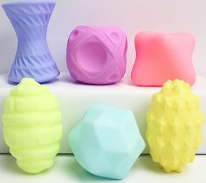 6PC Colorful Whistle Ball Set Assorted Shapes &amp; Sizes Fun Party Favors for Kids 3+ Model Toy <strong>Header</strong> Bag Pack - Product Image 3