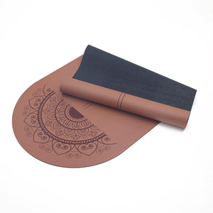 <strong>Extra</strong> <strong>Large</strong> 4mm Natural Non Slip Rubber Sport Mat Custom Logo Shape Printing Curved Frosted Arch Oval PU <strong>Yoga</strong> Mat - Product Image 3