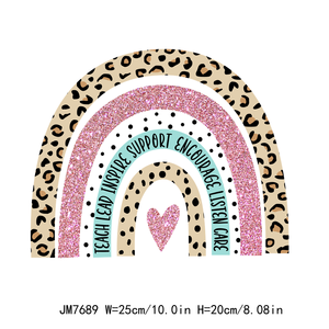 Hot Selling Teach Love Inspire DTF Print Transfer Ready to Ship Heat Transfer Sticker Printing Iron on Decals <strong>Teacher</strong> Designs - Product Image 4