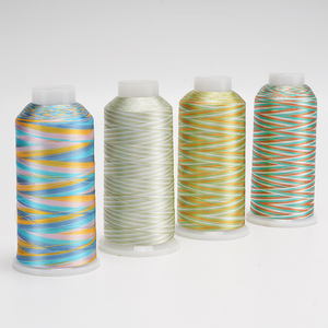 Especial Linha Multicolorida 100% Viscose Yarn Rayon Thread Rainbow Tingido Linha Em Estoque