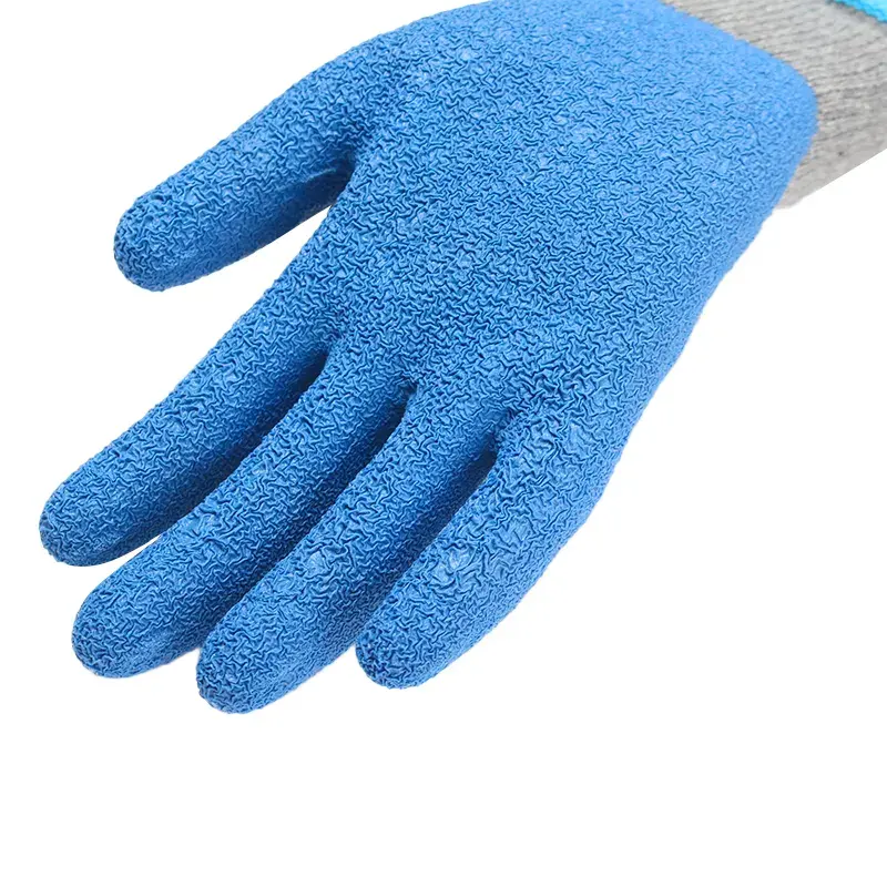 ถุงมือป้องกันความปลอดภัยยางลาเท็กซ์ถุงมือเคลือบยางลาเท็กซ์เพื่อความปลอดภัยในการทำงานมองเห็นได้ชัดเจน