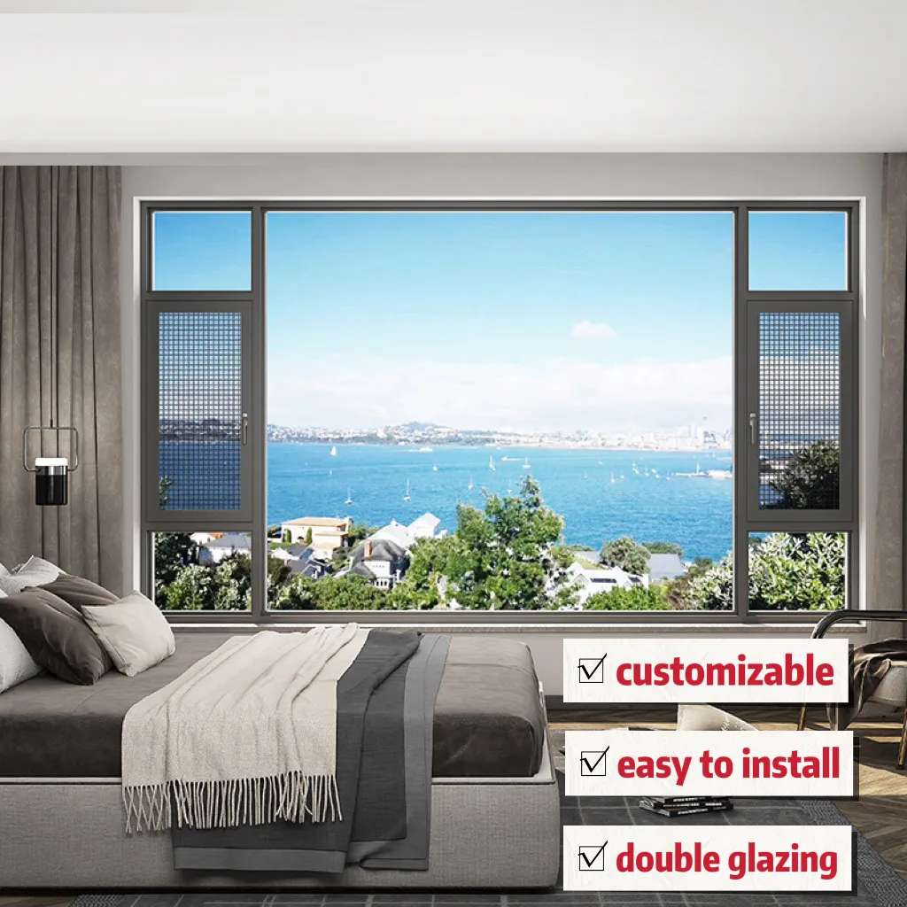 Soggiorno personalizzabile balcone balcone doppio vetro insonorizzato vetri impermeabili battente porte scorrevoli in alluminio finestre