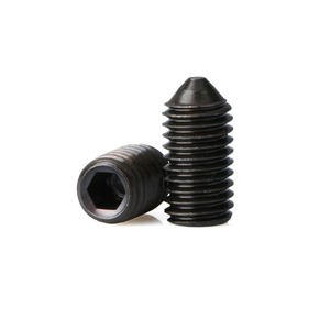 DIN914 Hexagon <span class=keywords><strong>Socket</strong></span> <span class=keywords><strong>Set</strong></span> Parafuso com <span class=keywords><strong>Cone</strong></span> <span class=keywords><strong>Point</strong></span>, óxido preto. 10,9 12,9