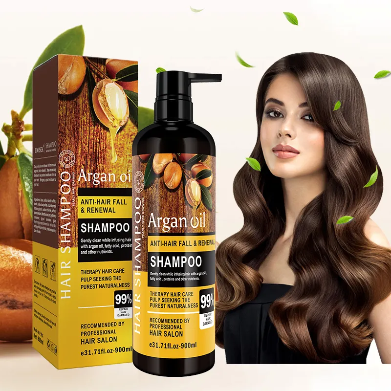 Conjuntos de cuidados com os cabelos personalizados de fábrica, condicionador alisador, hidratante, esfoliante, shampoo orgânico com óleo de argan