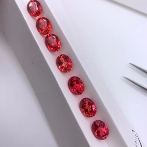 Lanphhear工場卸売価格楕円形合成ルビー5 # Corundumルースジェムストーンラボジュエリー作り用 - Product Image 4
