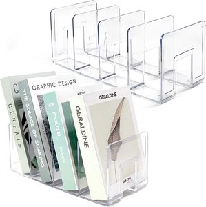 Clear Acrylic Desktop Organizer Large Slot File Sorter Book Holder Office Storage Stand <strong>Rack</strong> Documents Envelopes <strong>Display</strong> <strong>Rack</strong> - Product Image 1