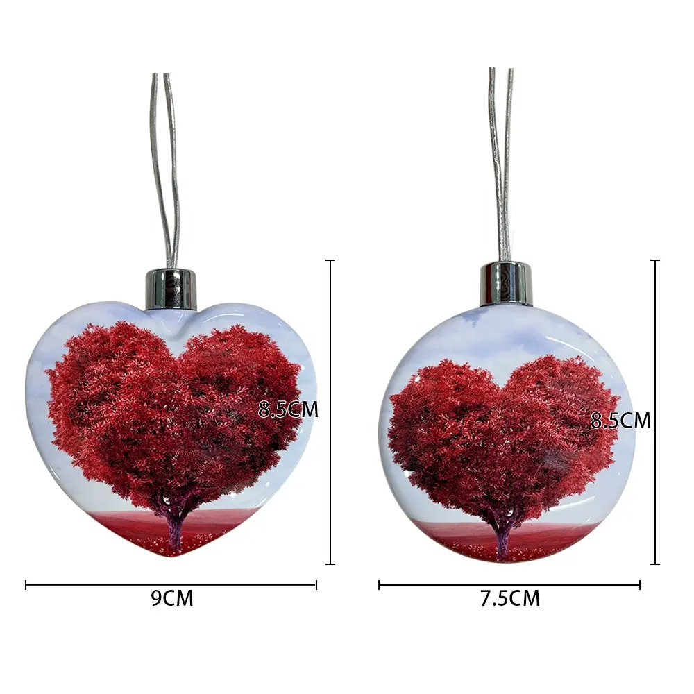 Prosub Sublimation Plasti Christmas Ornament Custom Print Photo PC Coated Pendants Ornaments Sublimation Blanks Christmas Items