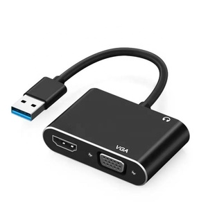 2 en 1 USB 3,0 Hub A Adaptador VGA compatible con HD 1080P pantalla USB a Convertidor para computadora a TV Cable VGA de pantalla extendida - Product Image 1
