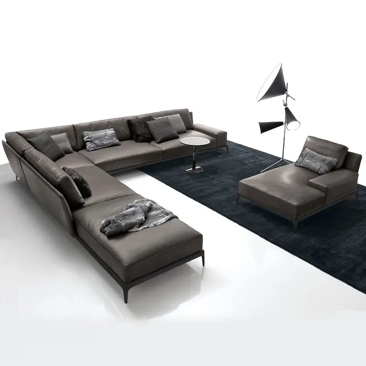 Woonkamer Meubels Sofa Sets Lage Arm Omkeerbare Sectionele Sofa Woonkamer, moderne L-Vormige 7 Seat Stof Couch