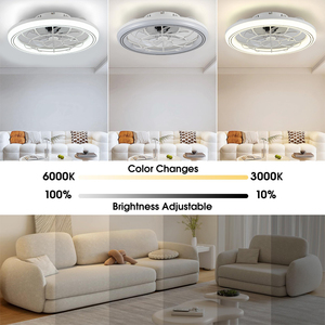 Lámpara de araña regulable moderna de 3 colores, fuente LED de luz de techo con función de sincronización, ventiladores decorativos elegantes - Product Image 3