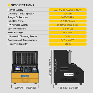 AUTOOL CT500 GDI 6-Zylinder-Ultraschallinjektor-Reiniger und Tester LCD-Bildschirms pray auf Bestellung Aktualisierter CT400-Tester - Product Image 2