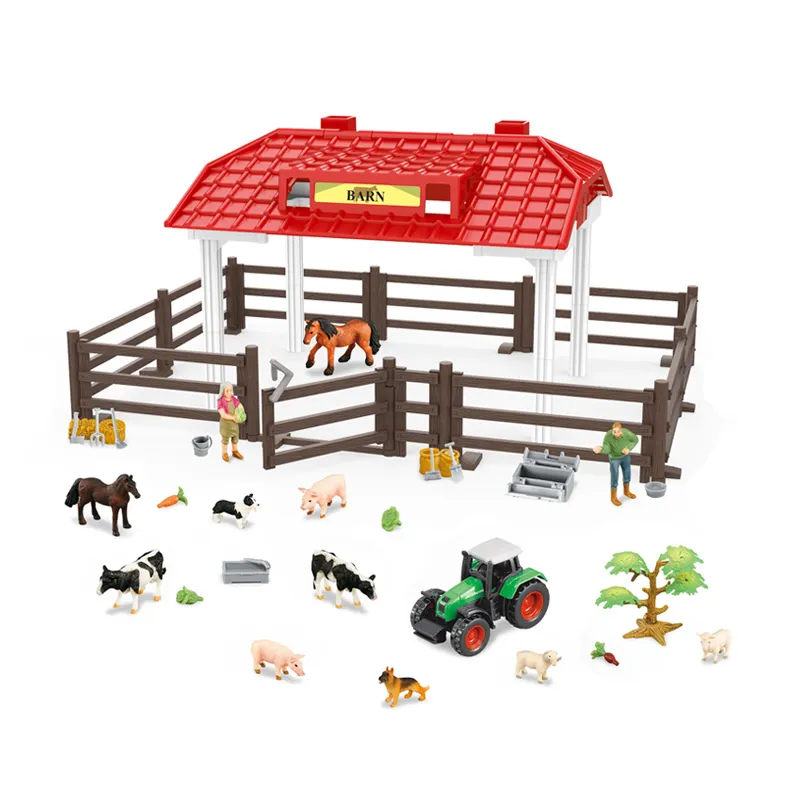 Los niños fingen jugar realista plástico barato granja animal patio juguete fabricantes