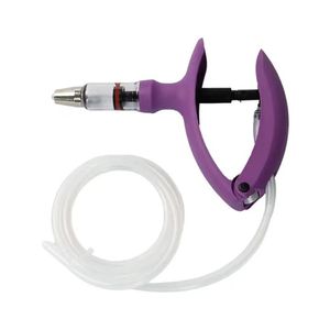 Jeringas automáticas de plástico púrpura de 5ML, pistolas de inyección veterinarias ajustables para inyección continua de vacuna - Product Image 1