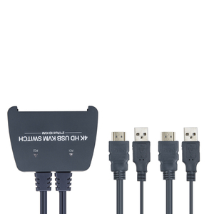 2ポートKVMスイッチ2コンピューター共有キーボードマウスとHDモニターサポート4K @ 60Hz KVMスイッチHDMI (オーディオリモート付き) - Product Image 2