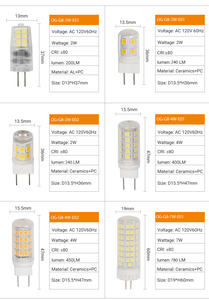 7w 780lm G8 LED電球AC120V No-フリッカー360ビーム角度キャビネット下カウンターキッチン照明 - Product Image 6