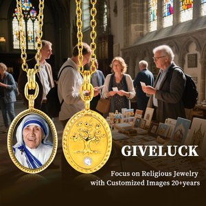 פלדה giuck נירוסטה מצופה זהב 18k st. teresa calutta calcutta זהב לבן עץ תליון דתי חיים בחזרה חיים - Product Image 6