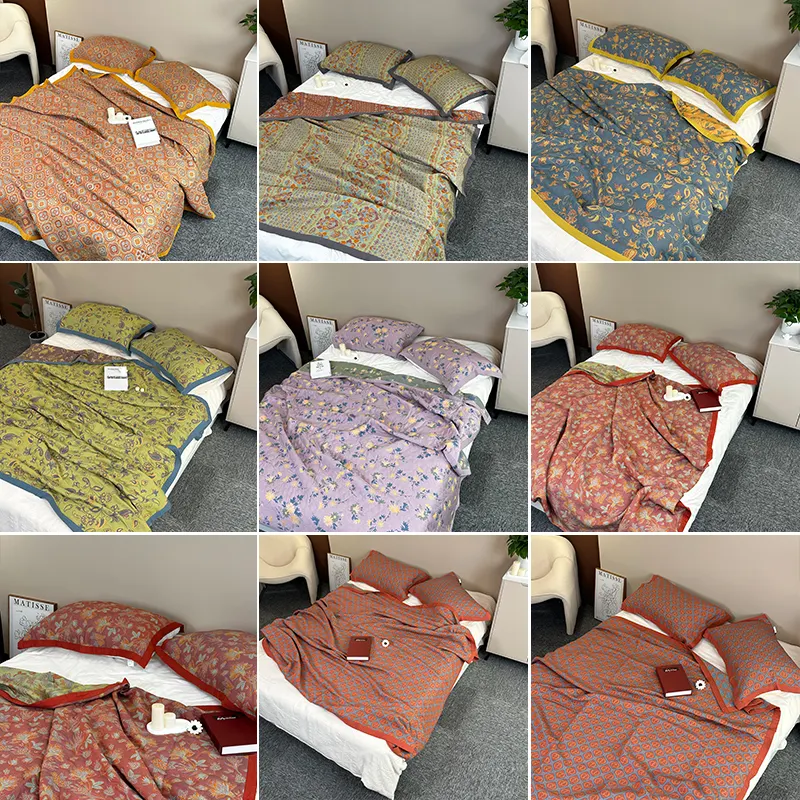 Colchas de algodón personalizadas, manta de cama Oeko estándar, precio competitivo, listo para enviar