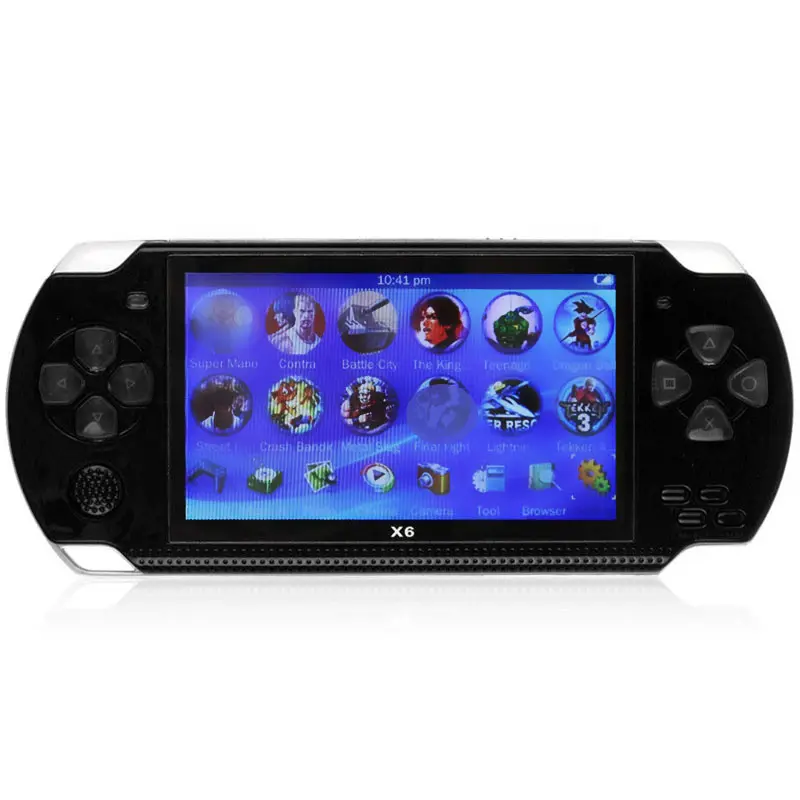X6 portable mini Handheld Game Console 4.3 Inch Screen 128 bit Video Games Consoles Game Player Real 8GB Camera Video E-book