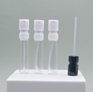 豪华花式迷你卷曲1.5毫升2毫升透明圆形玻璃空小瓶喷雾瓶雾化器玻璃香水样品瓶