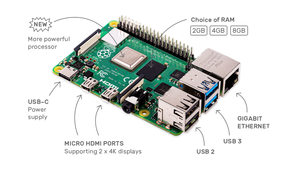 Raspberry Pi 4 Modell B 8GB RAM 1.2 Version BCM2711 Quad-Core-Cortex-A72-Entwicklungs board