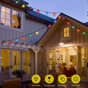 JAIYI colorido C7/C9 LED facetado bulbIP65 al aire libre impermeable cuerdas de luz para decoraciones de boda - Product Image 2