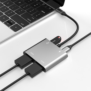 5 in 1 2 HDMI 4K @ 30Hz USB C PD充電MAX100W USB 3.0 5ギガバイト/秒オーディオハブアダプター4K 30HZ多機能アダプターUSB-Cハブ - Product Image 2