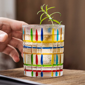 Hot-selling and High-quality Glass <strong>Cups</strong> with Hand-painted Patterns for Milk,cola,tea,juice - Product Image 3