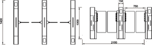 Hochwertige RFID-Hochgeschwindigkeits-Gate-Zugangs kontrolle für Gebäude mit Drehkreuzen zur Erkennung biologischer Gesichts-und QR-Codes - Product Image 6