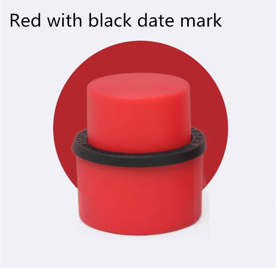 Red with black date mark