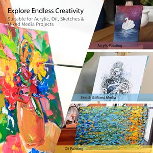 Heavy-Duty khung gỗ kéo dài vải ba primed axit-miễn phí 100% cotton trống vải cho bức tranh Acrylic dầu màu nước - Product Image 6