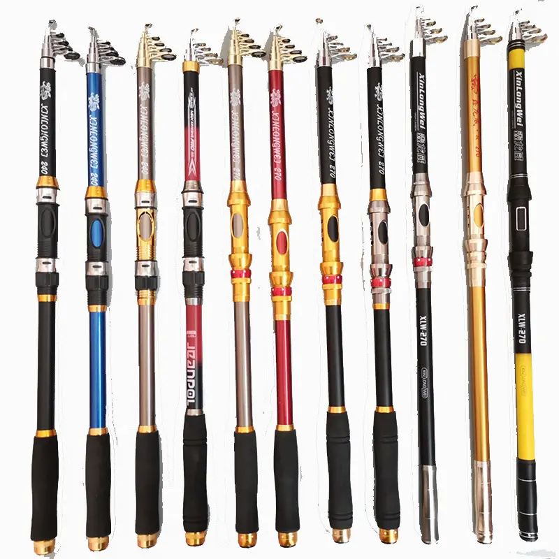 Hard Lights Black Mixed Telescopic Fishing Rod Stream Hand Pole Carp Feeder Fishing Telescopic Rod 3.3-4.5m Multi Size 2 Sets YC