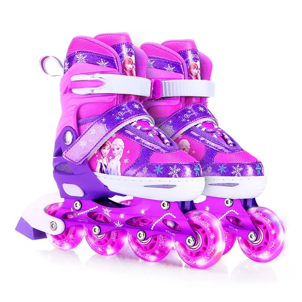 Patines de ruedas ajustables de Disney, patines en línea intermitentes, cómodos zapatos de patinaje para niños y niñas