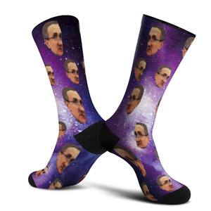 Cross-Border for Popular Thickened Terry Casual Crew Length <strong>Socks</strong> for Autumn Black Friday Christmas Digital Printed Logo - Product Image 1