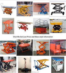 Petite <span class=keywords><strong>table</strong></span> élévatrice de ciseaux/chariot manuel de chariot pour l'entrepôt/ascenseur hydraulique léger de chariot de chariot d'entrepôt de ciseaux de main - Product Image 2