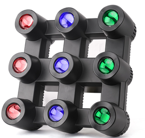 Profesyonel sahne Blinder DMX512 370W RGBW çok renkli 9 LED gözler matris örümcek işın işık DJ ekipmanları için - Product Image 5