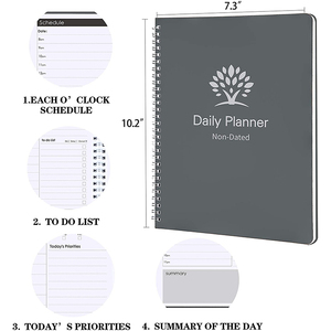 Duro della copertura filo O rilegatura a spirale stampa personalizzata ufficiale diaries notebook agenda planner - Product Image 2
