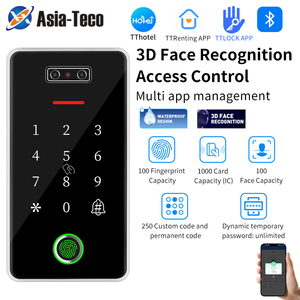 TTLock Reconocimiento facial Control DE ACCESO Lector de tarjetas RFID Abridor de bloqueo de huellas dactilares biométrico Aplicación TTHOTEL Sistema de entrada de puerta IP67 - Product Image 2