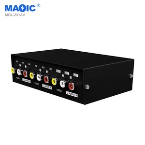 Convertidor de interruptor de audio y video bidireccional AV RCA, 2 entradas, 1 salida, interruptor KVM USB para monitores