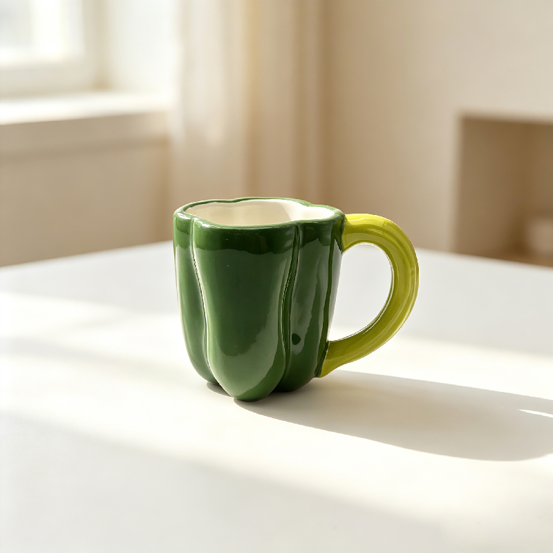 3 green pepper cups