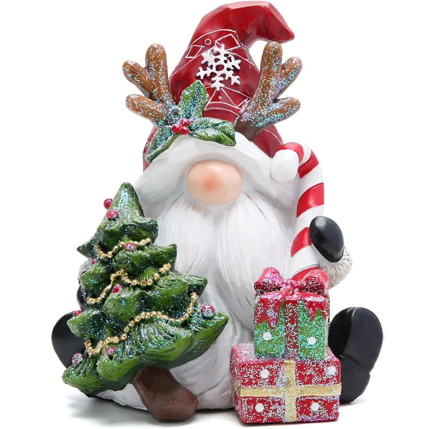 Estatueta de poliresina para decoração de casa, mesa de inverno de Natal, estatueta de gnomo, elfo sueco Tomte, estatueta de anão