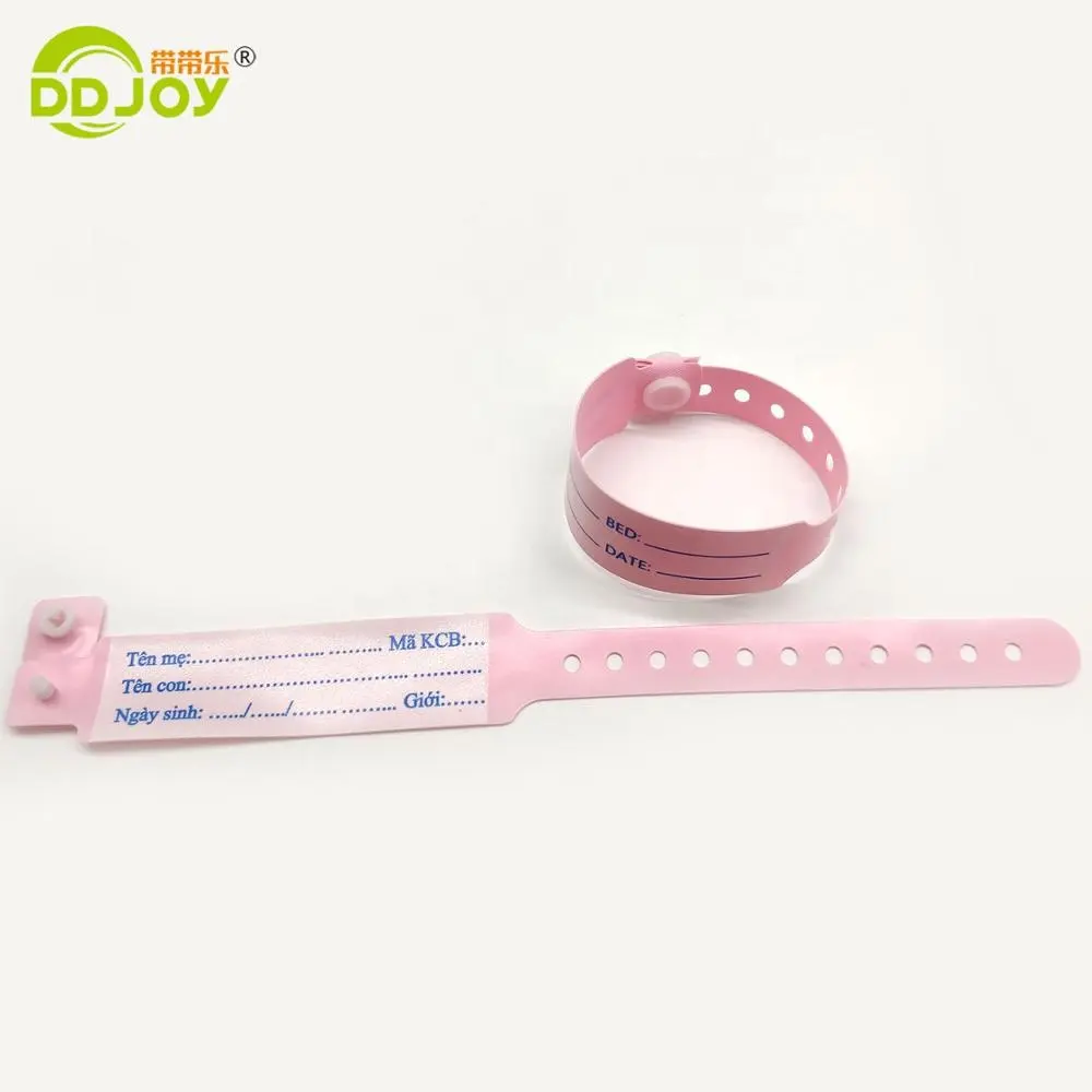 Soft Plastic Medical PVC Hospital ID Wristband for New Born Baby