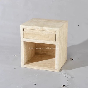 Hiện đại màu be travertine Bàn Cạnh Giường ngủ vuông đầu giường sang trọng Bắc Âu nội thất phòng ngủ - Product Image 3