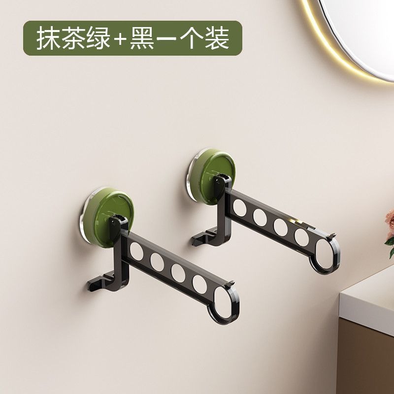 One green five-hole coat hanger