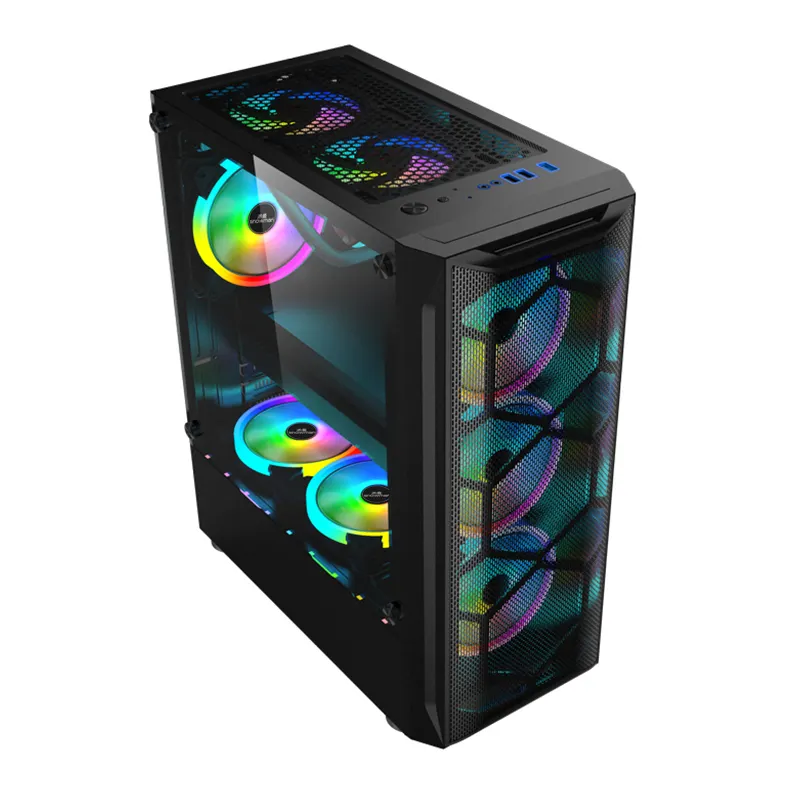 SNOWMAN NOVO Vindo Atacado Casos PC RGB Ventilador De Refrigeração Desktop Gaming MID Tower ATX Gaming PC Computer Case Tower